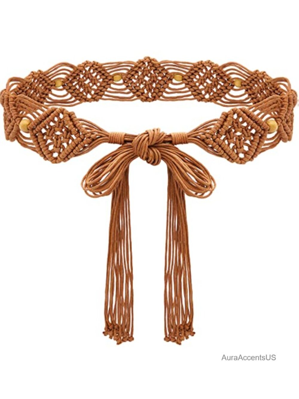 Bohemian Woven Waist Belt for Dress Adjustable Wax Rope Braided